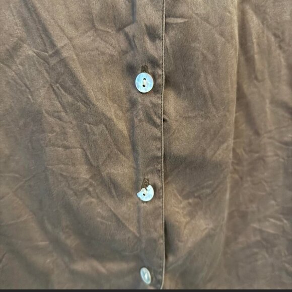 Silky brown button down - Picture 3 of 3